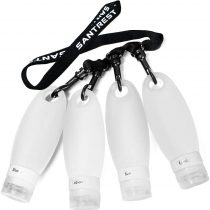 Gym Refillable Leak Proof Bottles Potable Travel Containers with Shower Lanyard,3.3 oz TSA Approved Squeezable Silicone Travel Tube Set for Gym Shampoo Lotion Soap(4 Pack Multi)