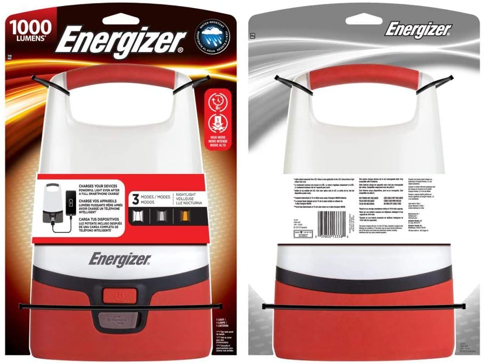 Energizer LED Camping Lantern + POWERBANK-1000 Lumen, Red