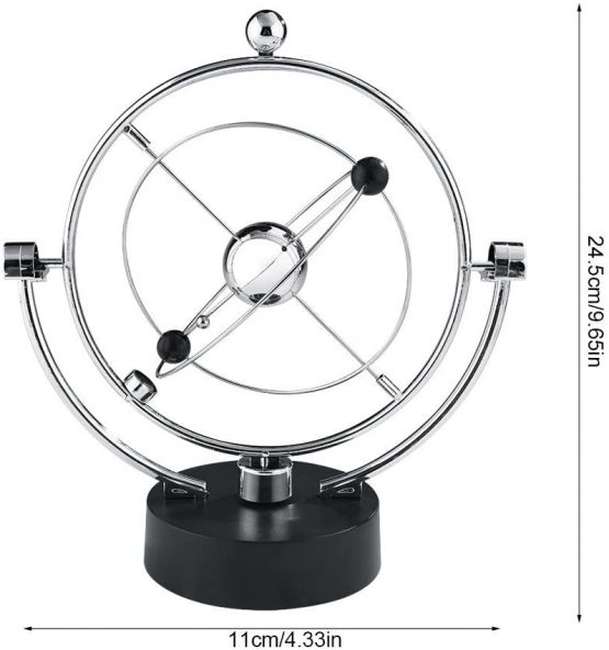 Fdit Craft Milky Way Swing Ball Desk Celestial Body Kinetic Movement Orbital Electric Wiggler Swing Ball Desk for Home Room Decor(A603) - Image 4