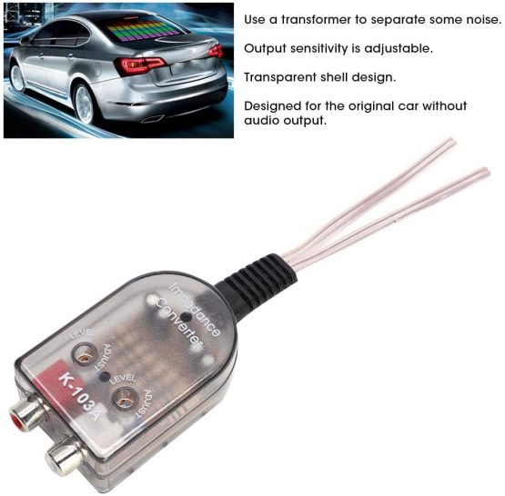 Suuonee Audio Converter, Car Stero Adjustable Speaker High To Low RCA Line Audio Impedance Converter - Image 3
