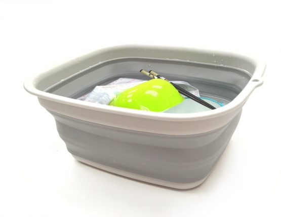 SAMMART 7.7L (2.03 Gallon) Collapsible Tub - Foldable Dish Tub - Portable Washing Basin - Space Saving Plastic Washtub (Grey)