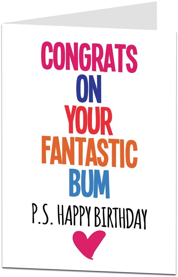 Funny Rude Birthday Card for Wife Girlfriend Fantastic Bum!