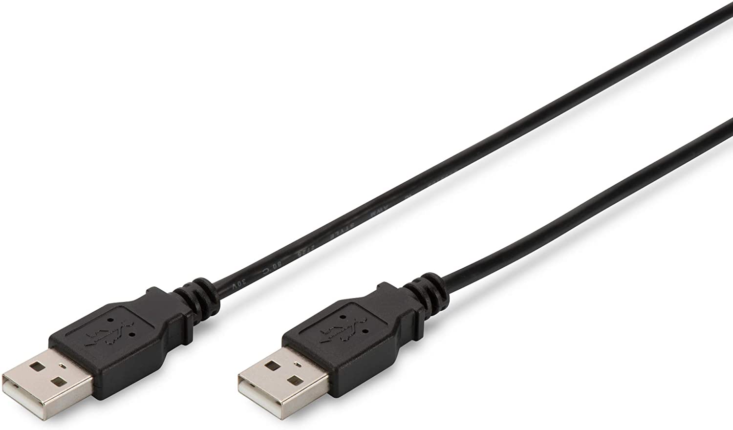 DIGITUS USB 2.0 cable - 1 m - USB-A to Type-A - 480 Mbps - for computers notebooks, hubs, printers, external hard drives - black