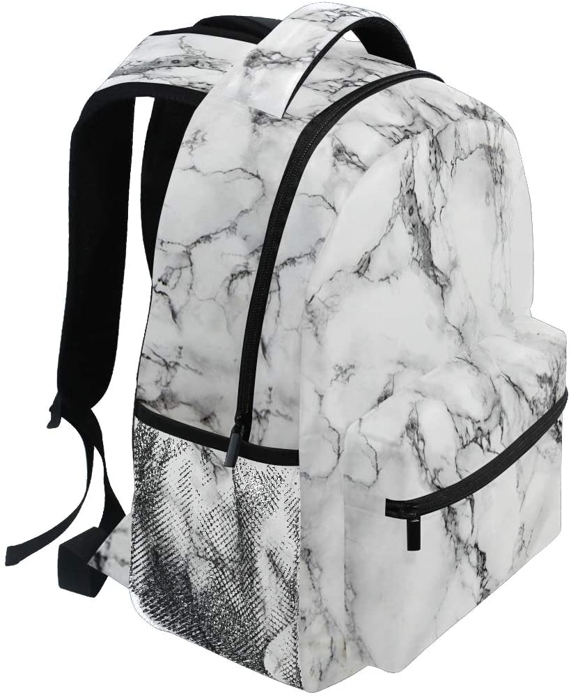 ALAZA Marble Backpacks for School Elegant Stone Bookbags for Girls Women Kids Teen Toddler Fashion Daypack Rucksack Travel Laptop Bag - Image 3
