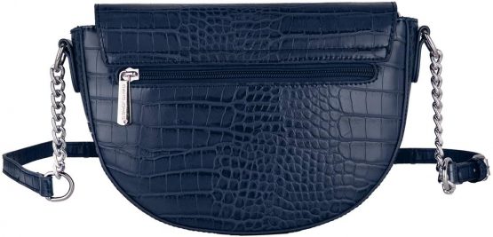 David Jones - Women's Small Crocodile Crossbody Bag - Ladies Chain Shoulder Bag PU Leather - Half Moon Round Messenger Clutch Saddle Bag - Fashion Elegant Trendy City Evening Shopping - Image 4