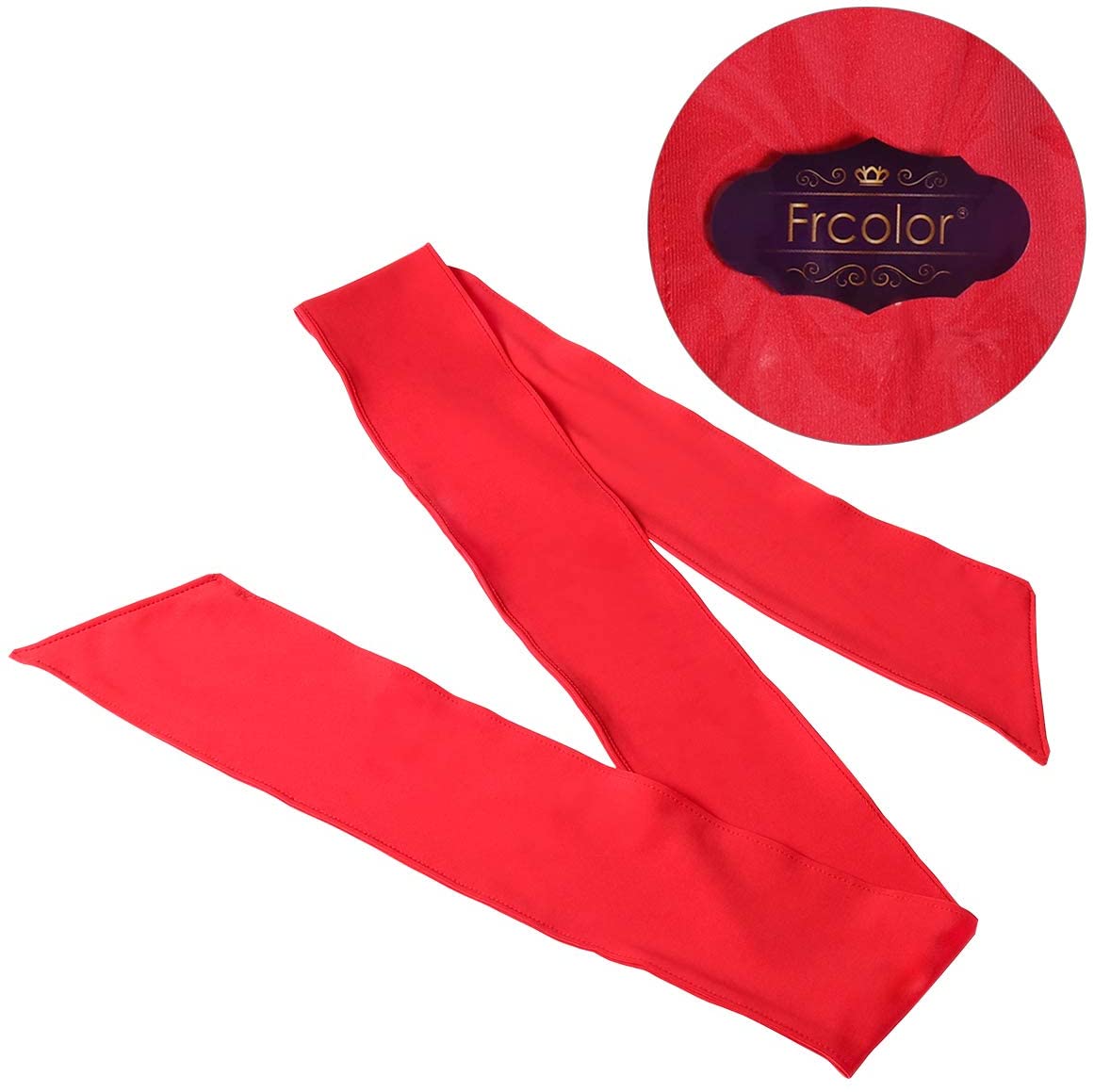 Frcolor Head Tie Sports Headband Tie Headband for Women and Men Sweatband Head Ties Ideal for Running Working Out Tennis Karate Athletics (Red) - Image 2
