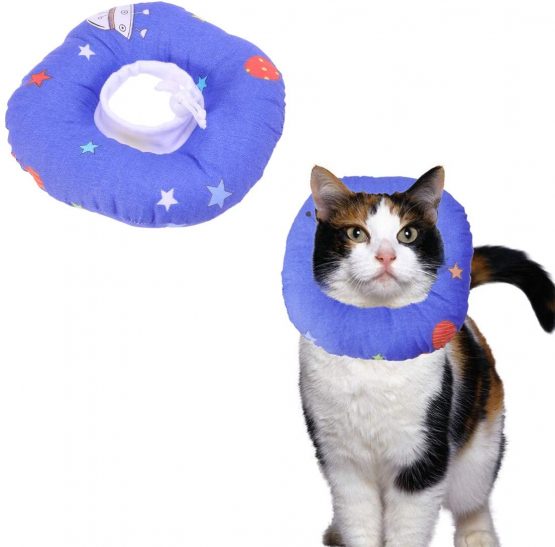 POPETPOP Cat Kitten Elizabeth Collar, Soft Pet Recovery Cone with Adjustable Soft Edge, Pet Headgear for Anti-Bite Lick, Wound Healing Protection