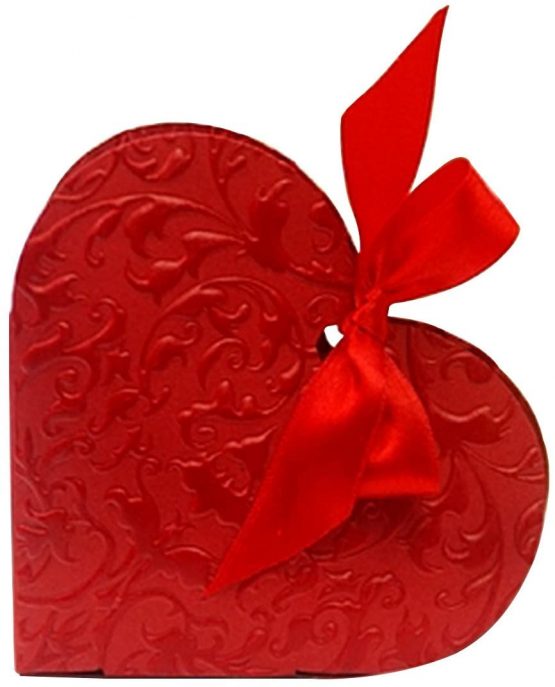 Pack of 50 Heart (Red) with Ribbon Wedding Party Decoration Unique