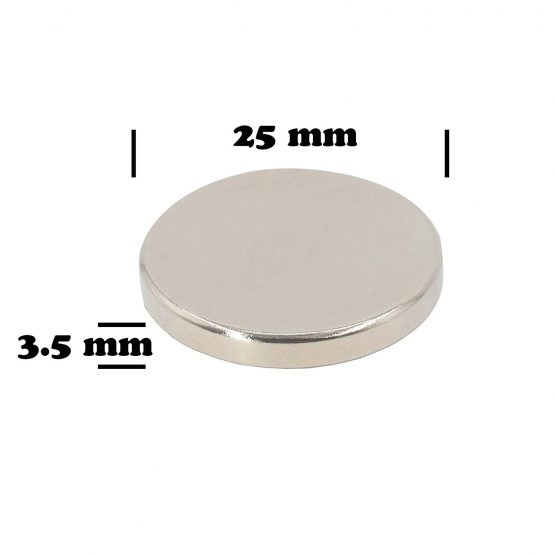 Magnetpro Neodymium Disc Magnet 25 mm Dia x 3.5 mm Thick 6 KG Pull (Pack of 6) - Image 3