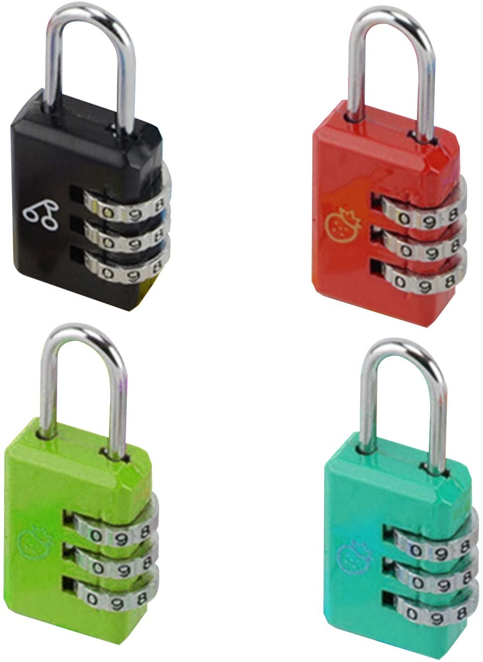 OUOU Combination Padlock Luggage Combination Lock Travel Padlock Code Locks Gym Lockers Sports Baggage School Cabinets (4 Pack 4 Color)