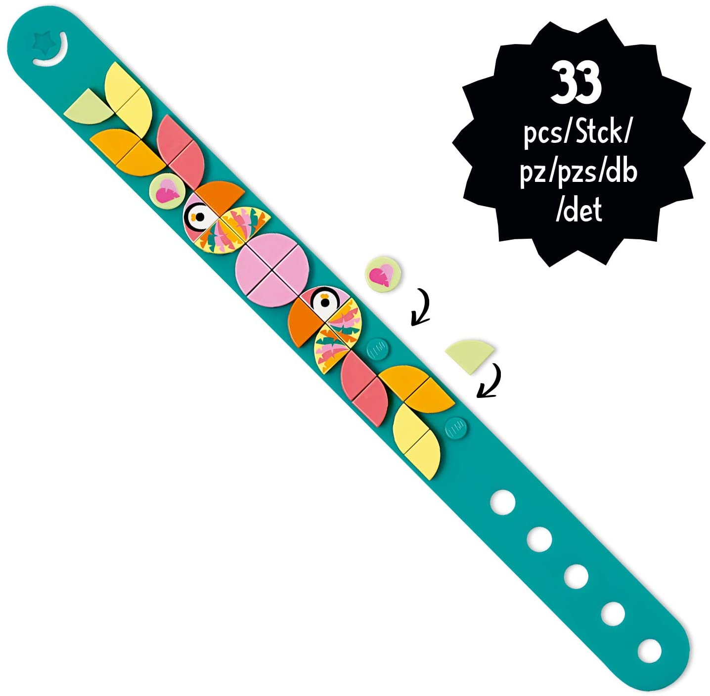 LEGO 41912 DOTS Love Birds Bracelet DIY Jewellery Beads Set, Art and Craft for Kids, Building Set, 7 inches - Image 3