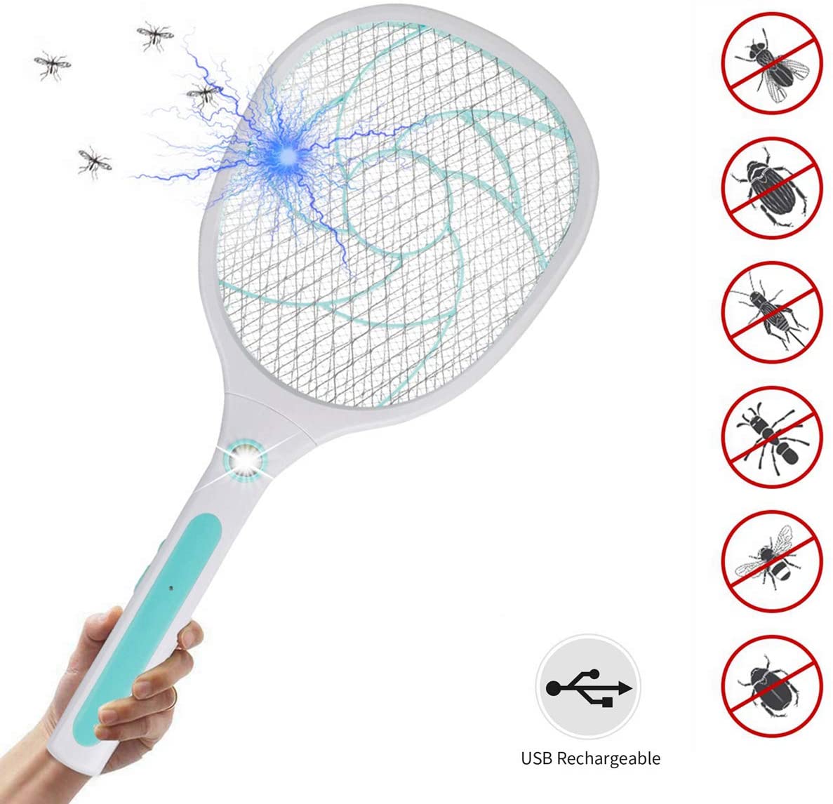 zinuo Zapper Racket, Electric Bee Swatter, Fly Racquet, Killer-USB ...