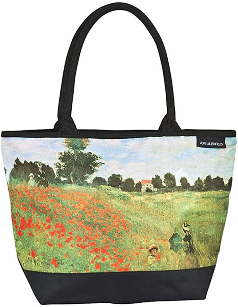VON LILIENFELD® Tote Bag Shopping Spacious Shopper Spacious Lightweight Casual Art Floral Claude Monet Field of Poppies