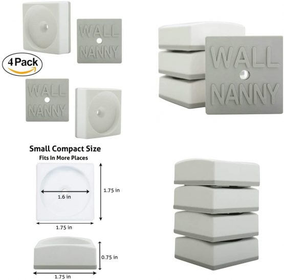 Wall Nanny Mini - Baby Gate Wall Protector (4 Pack) for Dog & Pet Gates - Small Low-Profile Saver - Perfect in Doorways - Cups Protect & Guard Walls from Kid Child Safety Pressure Gates - White - Image 3
