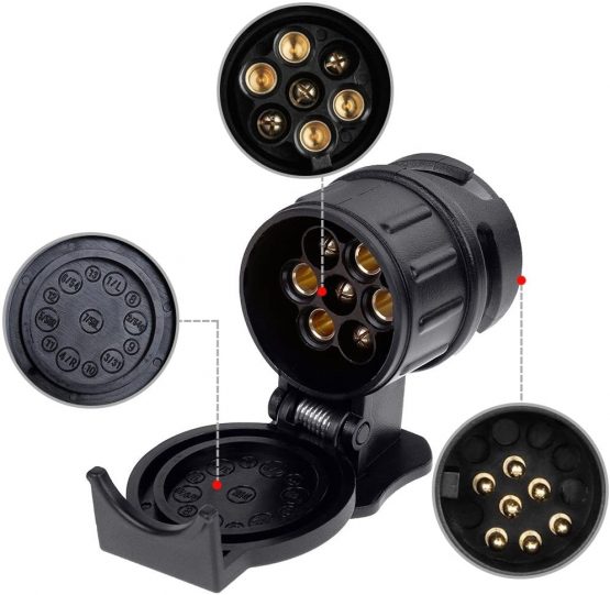 13 Pin to 7 Pin Towing Adaptor, Caravan Truck Tow Bar Trailer Plug Adapter 12V Waterproof Electric Adaptors Socket Converter Connector - Image 3