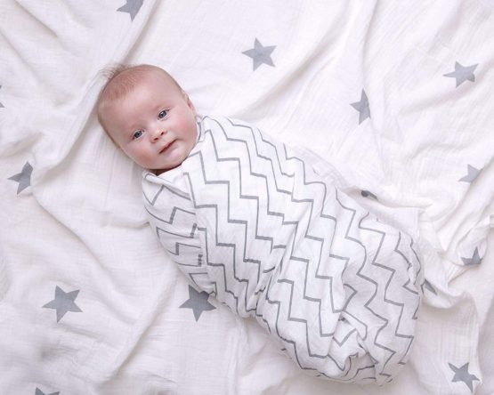 DaisyGro Luxury Swaddle Blankets, Soft Muslin Cotton, 3 Unisex Designs, Large 120cm x120cm - Image 3