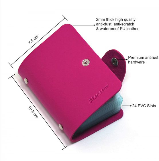 Mocasor Credit Card Holders for Women Men Bank Card Case (Rose Red) - Image 4