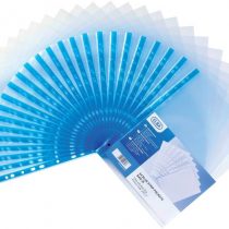 Elba Glass Clear Multipunched Pocket Blue Strip 75 Micron A4 Pk100 202308 [Pack 100]