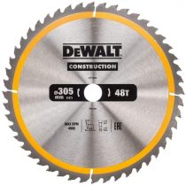 Dewalt DT1959-QZ DT1959-QZ-Hoja para construcción 305x30mm 48D, Yellow/Black