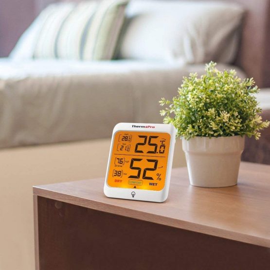 ThermoPro TP53 Hygrometer Digital Indoor Room Lab Greenhouse Thermometer Temperature Humidity Monitor Gauge Indicator for Nursery Home Office with Touch Backlight Amphibians Hygrometer - Image 2