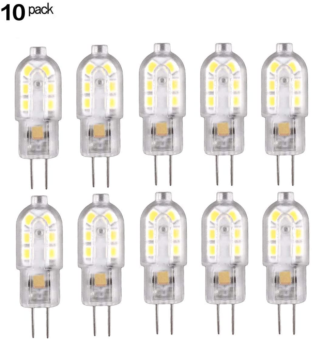 WOWLED 10 x G4 LED Light Bulb, 2W (20W Equivalent), Non-Dimmable, Cool White, DC/AC 12V, 360 Degree Ideal as Chandelier Bulbs - Image 3