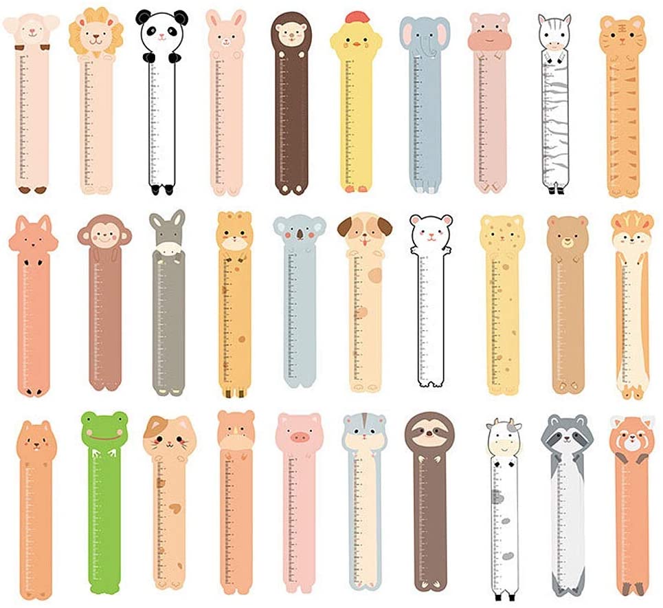 YOSCO Cute Animal Paper Bookmarks for Kids Children Boys Girls ,30PCs,You Look So Cute, White, 15.4cm x 4.5cm