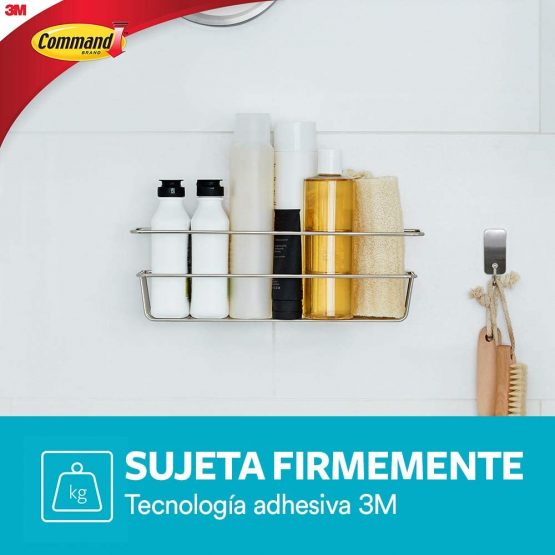 Command BATH11-ES Shower Caddy with Water Resistant Strips - Frosted - Image 2
