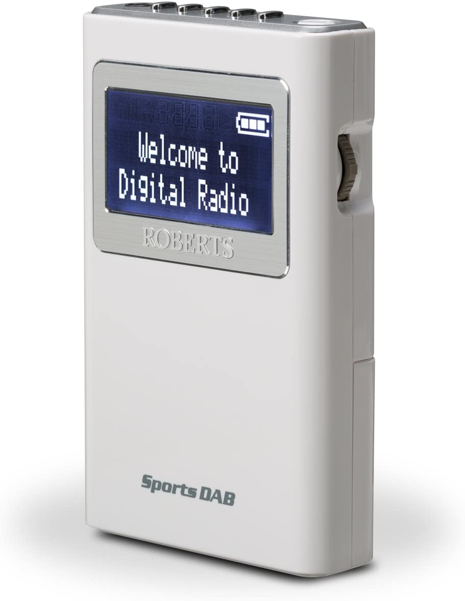 Roberts Sports DAB 5 DAB/FM Portable Pocket Radio, white, W x 63.2mm H x 101mm x D 19.9 mm Weight 0.06kg - Image 3