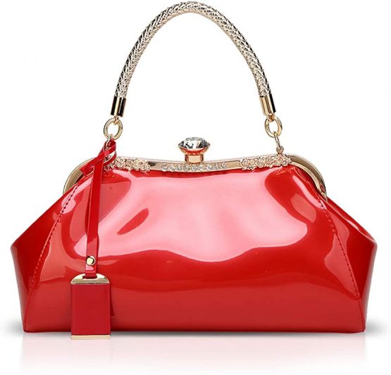 NICOLE & DORIS Handbags for Woman Patent leather Glossy Shell Clutches Evening Bags fashionable for Party
