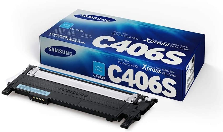 Samsung ST984A CLT-C406S Toner Cartridge, Cyan, Pack of 1, Standard