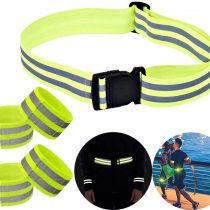 CASKIE Reflective Belt Elastic Armband Wristband Stretchy Material for Safety Running Jogging Walking Biking Cycling Hi Vis Belt Safety Gear - High Visibility Elasticated Armbands