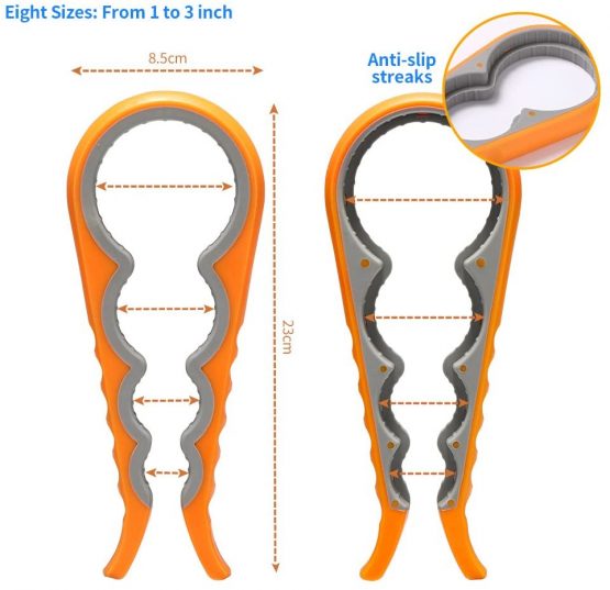 Jar Opener and Bottle Opener Get Lids Off Easily for Seniors, People Suffering from Arthritis and Anyone with Low Strength, Non-Slip Heavy-Duty Can Jar Bottle Opener (Orange) - Image 2