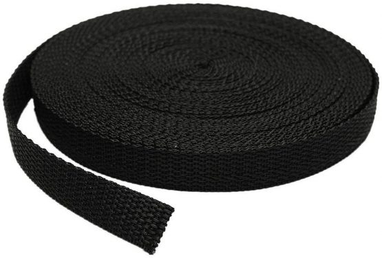 RETON 15MM 10 Yards Black Nylon Heavy Webbing Strap (15MM, 10 Yards)