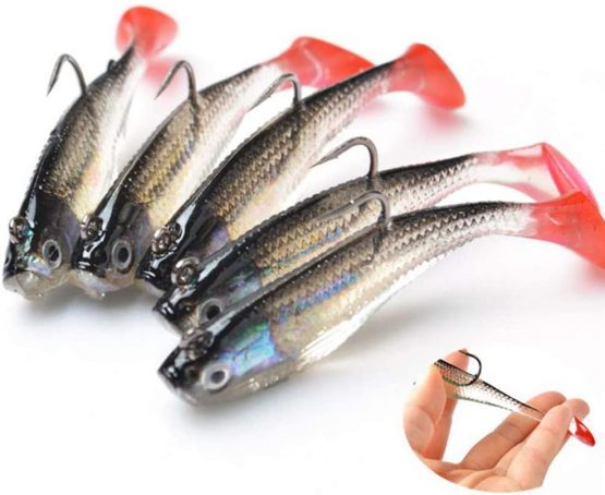 DWEE Fishing Lures,3D Eyes Soft Fishing Lure Single Hook Baits Artificial Bait