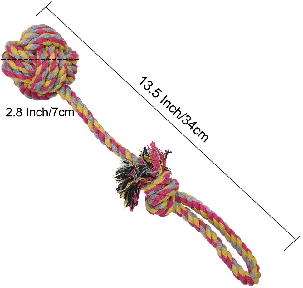 Vivifying Dog Rope Toys, Pack of 2 Interactive Braided Cotton Pet Chew Rope Toys for Dog Teeth Cleaning, Blue&Green - Image 2