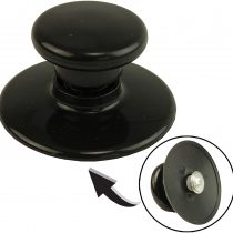 SPARES2GO Universal Glass Lid Knob & Safety Skirt for 1.5L 3L 3.5L 5.5L 5L 6.5L Round & Oval Rice/Slow Cookers (Black)