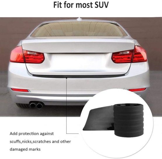 Horolas Anti-scratch Rubber Rear Bumper Protector Cover, Black Door Sill Protector Stickers Universal Fit for Car Pickup SUV Truck (35.4 * 3.14inch) - Image 3