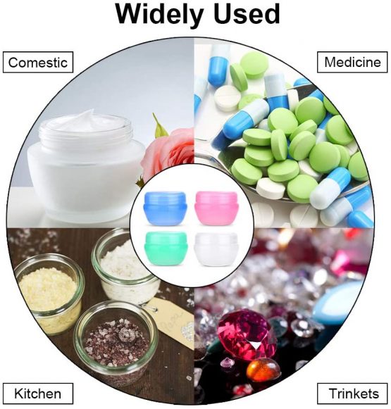 Empty Sample Containers for Cosmetics, Zingso 12 Pieces 5/10/20 Gram Travel Size Cosmetic Sample Pot Jars Containers with Leak Proof Inner Liners for Cream/Makeup/Lip Balm (12pcs Mixed (5g,10g,20g)) - Image 4
