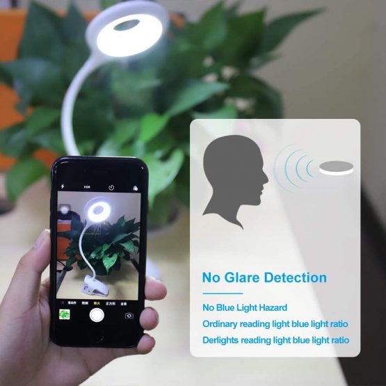 Clip On Reading Light, Derlights 28 LED Eye Protect Book Light, 3 Colour * 3 Brightness Bed Reading Light with Flexible Neck, USB Rechargeable Desk Reading Light Black - Image 4