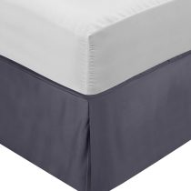 Utopia Bedding Base Valance Sheet - Soft Brushed Microfibre - Pleated - Fits Under the Mattress & Down to the Floor - Bed Skirt (Double, Grey)