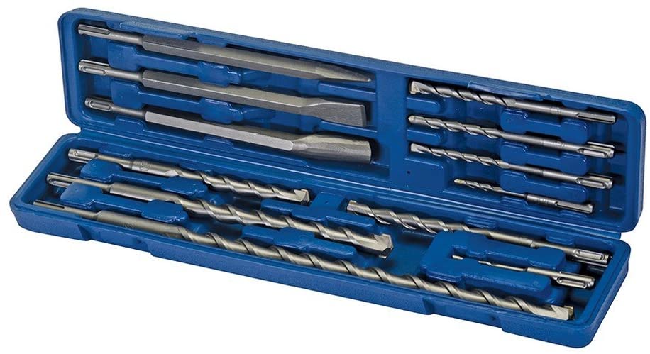 Silverline 633750 SDS Plus Masonry Drill and Steel Set 12pce 12pce, Multicolour
