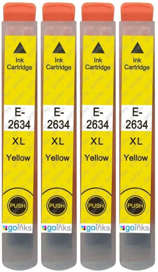 4 Go Inks Yellow Ink Cartridges to replace Epson T2634 (26XL) Compatible/non-OEM for Epson Expression Premium Printers