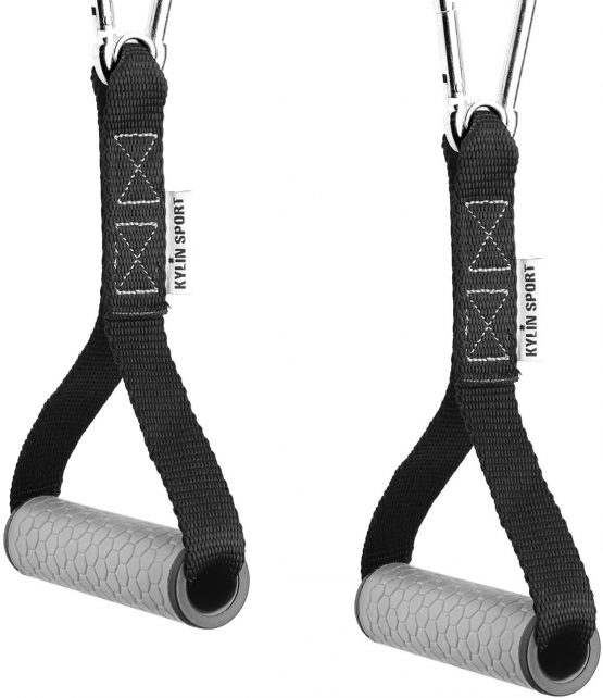 KYLIN SPORT Exercise Resistance Bands Handle Cable Machine Attachments Strong Nylon Webbing Resistance Bands Handles Grips Fitness Strap Stirrup Handle Cable Attachment - Image 3