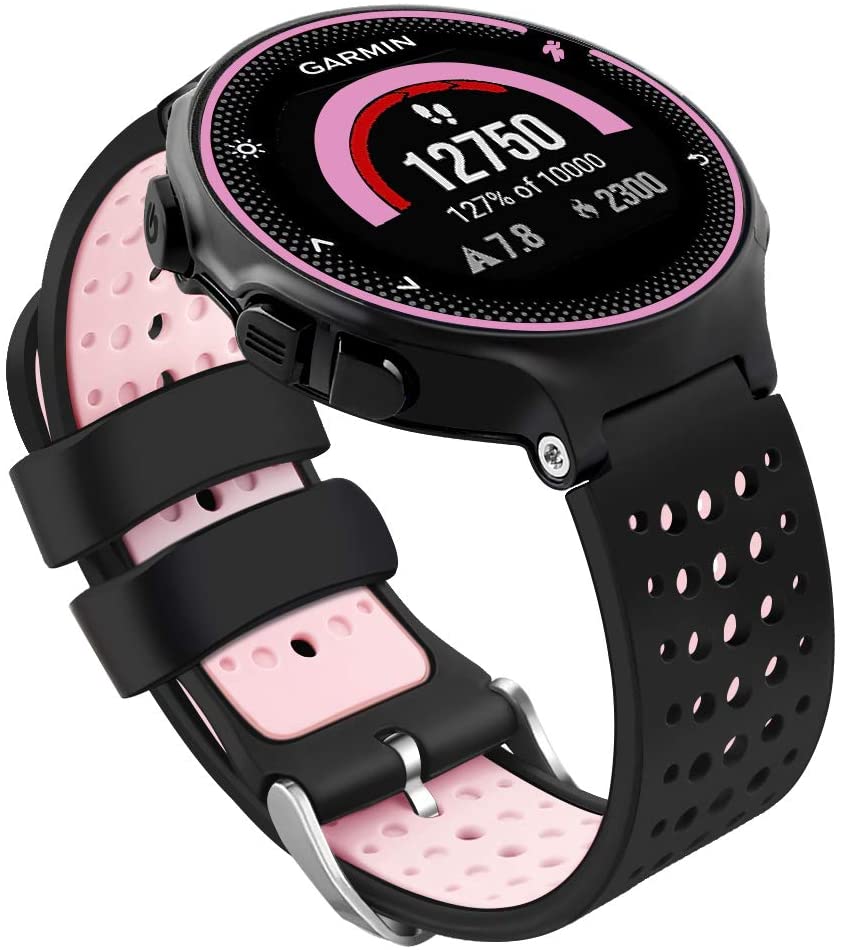 Oenfoto Compatible Garmin Forerunner 235 Watch Strap, Soft Silicone Bracelet Sport Wristband 