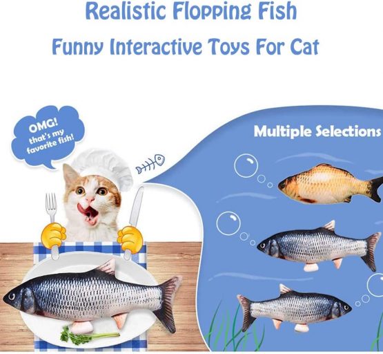 Suprcrne Dancing Fish Cat Toy, Catnip Toys Funny Electric Plush Doll Fish Kicker Toy for Cat and Kitten - Image 3