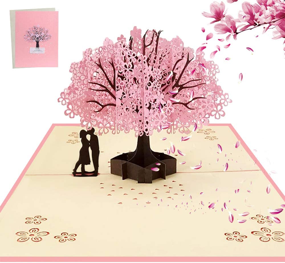 AOBETAK 3D Pop Up Greeting Card with Envelope for Wife Husband Her Him Boyfriend Girlfriend