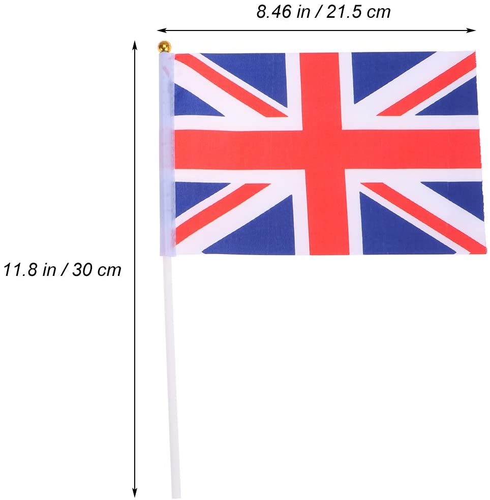 TOYMYTOY 100 Pcs United Kingdom Hand Waving Flag Royal Jubilee UK GB Great Britain Flags - Image 2
