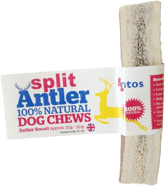 Antos 100% Natural SPLIT Antler Dog Chews The Hypo-Allergenic Dog Chew Like Stagbar (Weight - Small 30 - 50g), Size and label May Vary