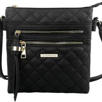 La Dearchuu Crossbody Bag for Women, PU Leather Crossbody Purse, Multi Pockets Cross Body Crossover Shoulder Handbag Quilted Crossbody Bag w/Tassel for Ladies