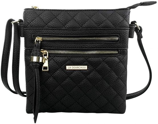 La Dearchuu Crossbody Bag for Women, PU Leather Crossbody Purse, Multi Pockets Cross Body Crossover Shoulder Handbag Quilted Crossbody Bag w/Tassel for Ladies